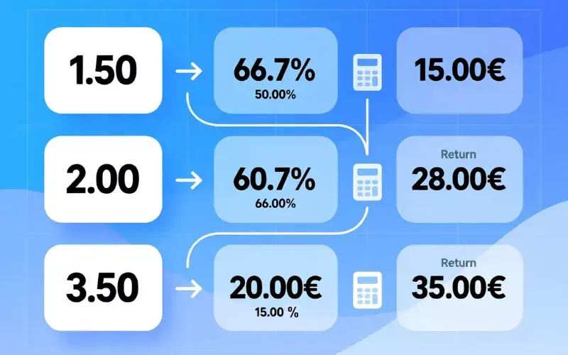 Infographie explicative du calcul des cotes et des probabilités dans les paris sportifs