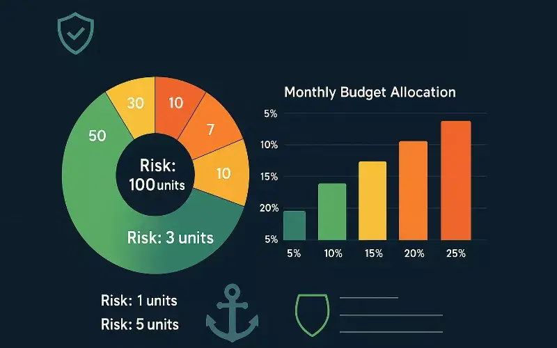 Stratégie de gestion de bankroll pour les paris sportifs avec visualisation des unités et niveaux de risque